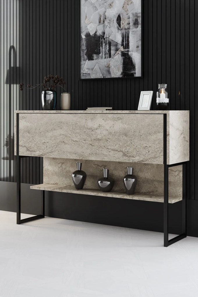 Cômoda Luxe – Travertine Black – 120 cm x 80 cm x 30 cm