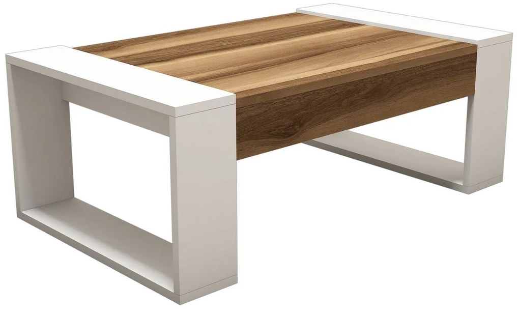 Mesa de Centro Venüs – Nogueira/Branco – 102x37,6x60 cm