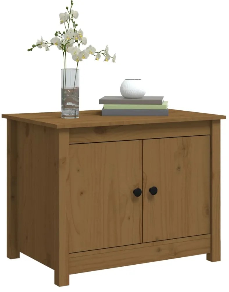 Mesa de centro 71x49x55 cm pinho maciço castanho mel