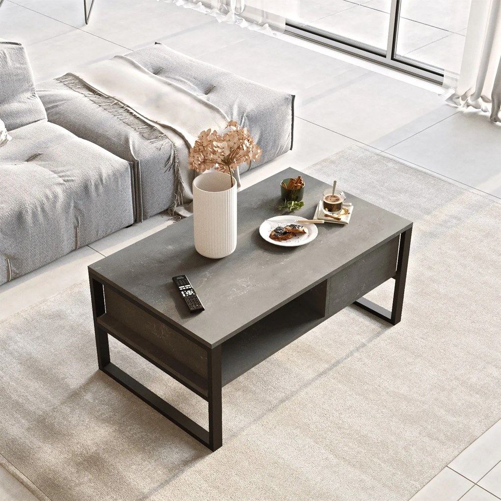 Mesa de Centro ML34 – Prateada – 100 cm x 44,4 cm x 59,7 cm