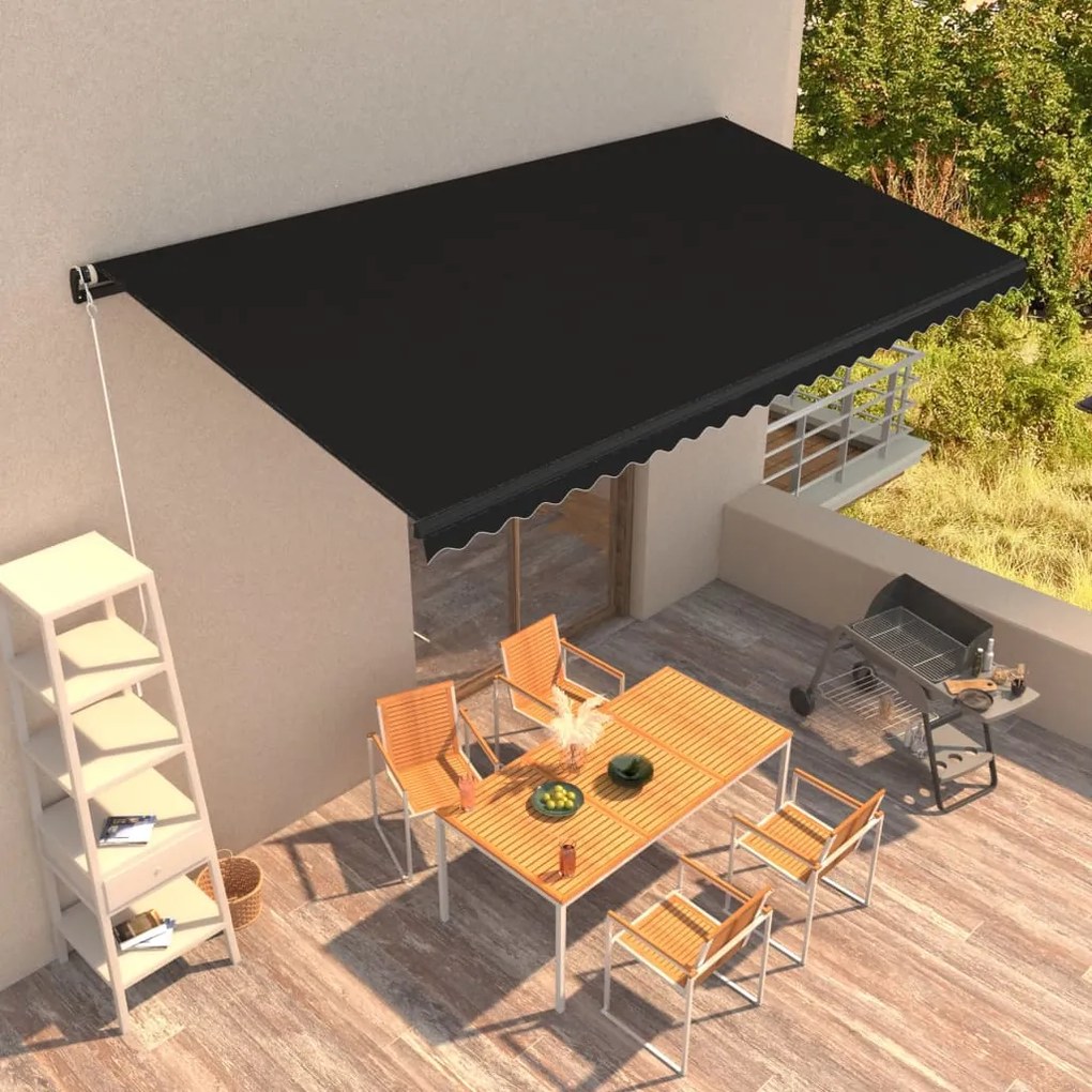 vidaXL Toldo retrátil manual 600x300 cm antracite