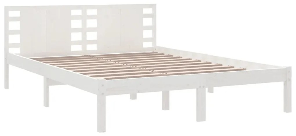 Cama sem colchão 120x200 cm madeira de pinho maciça branco