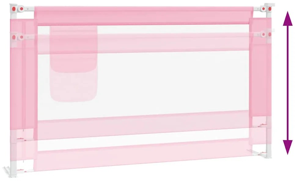 Barra de segurança p/ cama infantil tecido 140x25 cm rosa