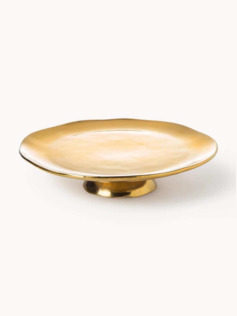 Prato para bolo em porcelana Oro e Argento