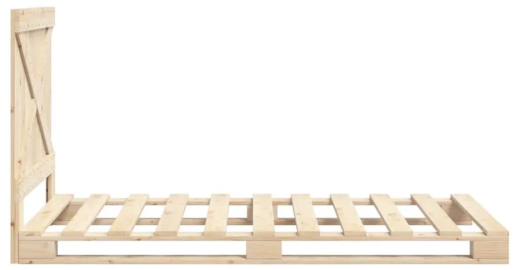 Estrutura de cama com cabeceira 90x200 cm pinho maciço