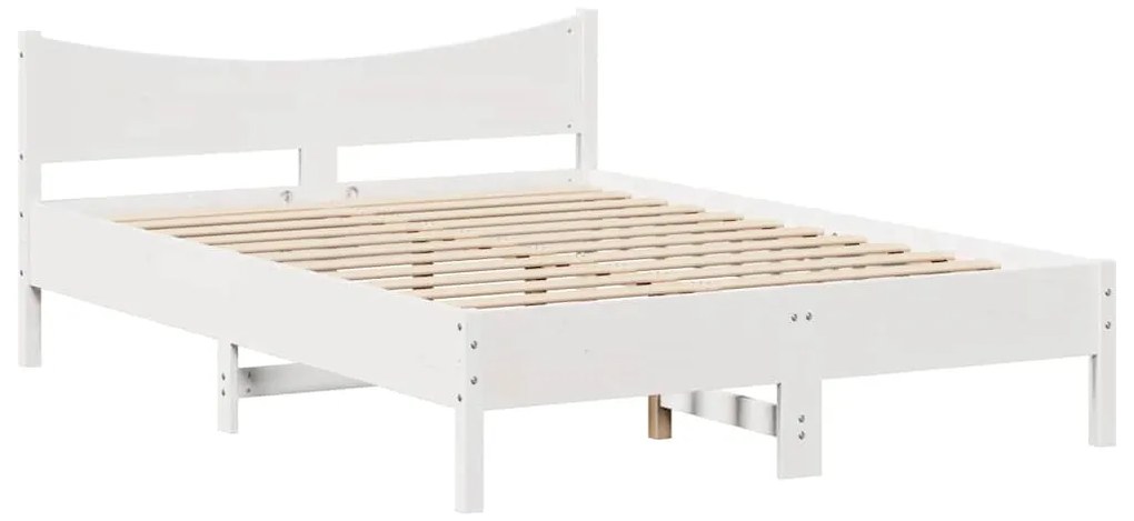 Estrutura de cama com gavetas 160x200 cm pinho maciço branco