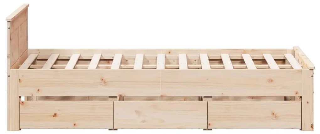 Cama sem colchão com cabeceira 120x200 cm pinho maciço