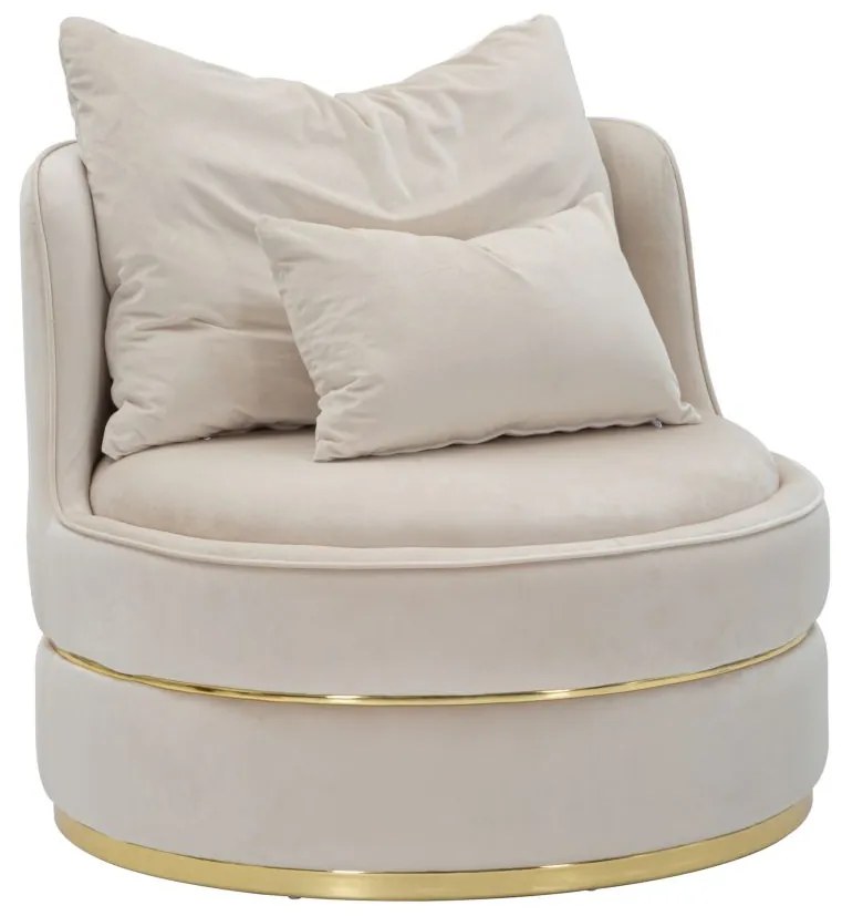 POLTRONA PARIS SPACE CREME/OURO CM Ø 84X72