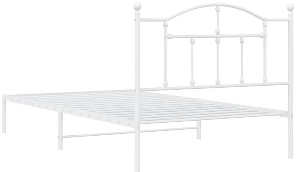 Estrutura de cama com cabeceira 100x200 cm metal branco