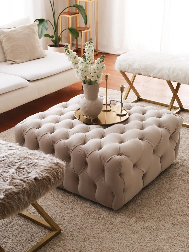 Pouffe Chester – Cream – 80x40x80 cm