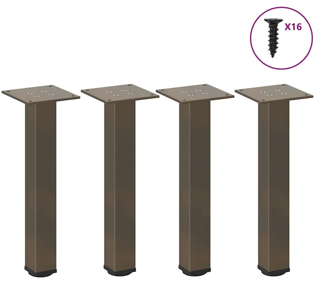 vidaXL Pés para mesa de centro 4 peças aço natural 30-32 cm aço