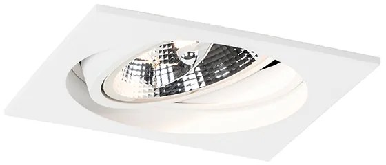 Foco embutido quadrado branco ajustável - Chuck 111 Moderno