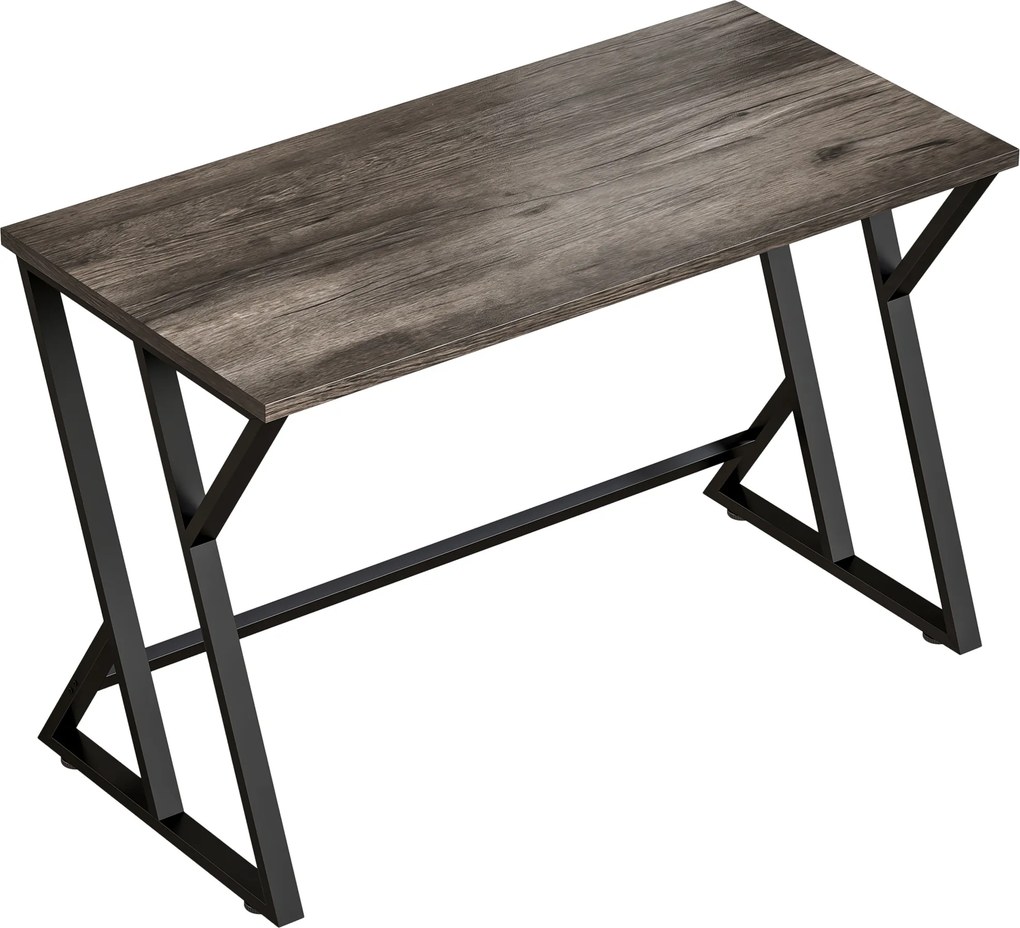 HOMCOM Mesa para Computador 120 cm, Escrivaninha Industrial com Estrutura Metálica em Z, Mesa de Trabalho para Escritório, Cinza Envelhecido | Aosom Portugal