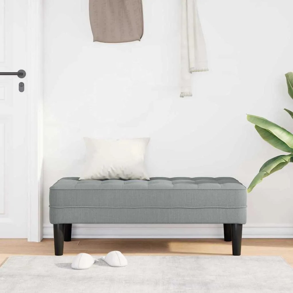 Banco vidaXL Cinza claro 113x57x39 cm Tecido
