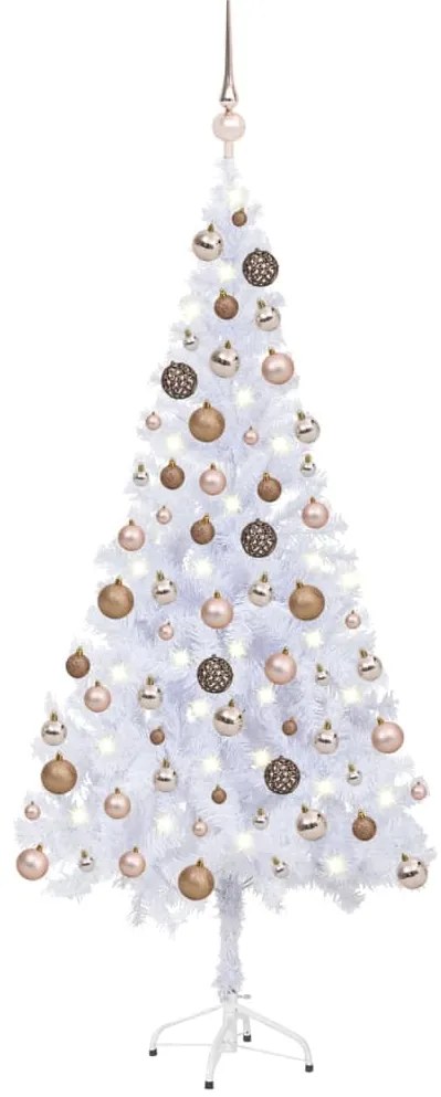 vidaXL Árvore de Natal artificial pré-iluminada + bolas 620 ramos