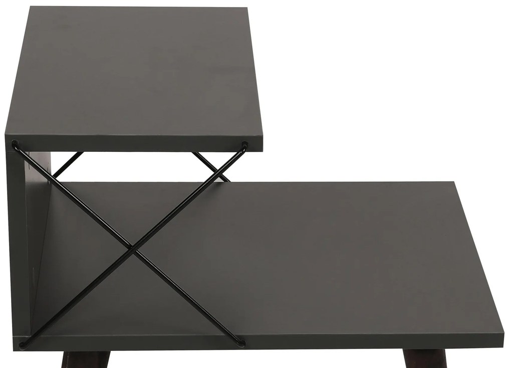 Mesa de Cabeceira Cross – Antracite – 50x55x40 cm