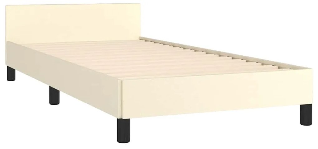 Estrutura cama c/ cabeceira sem colchão 90x200 cm creme