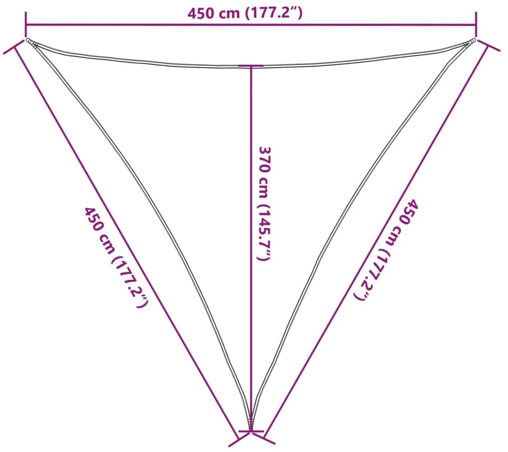 Para-sol estilo vela 160 g/m² 4,5x4,5x4,5 m PEAD antracite