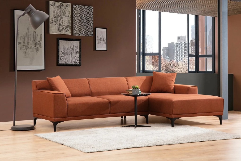 Sofá de Canto Petra – Laranja – 145 x 250 cm