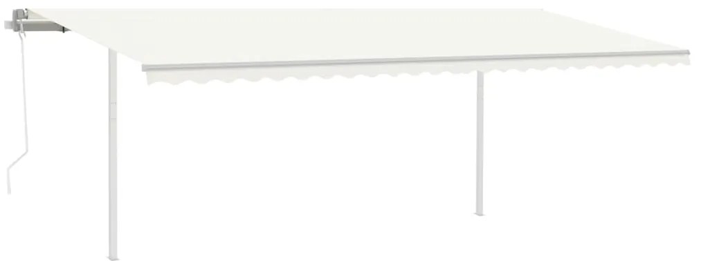 Toldo automático c/ LED e sensor de vento 6x3,5 m cor creme