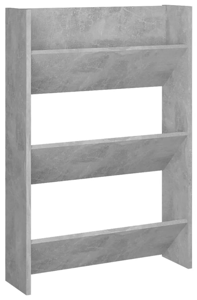 Sapateiras de parede 2 pcs 60x18x90 cm contrapl. cinza cimento
