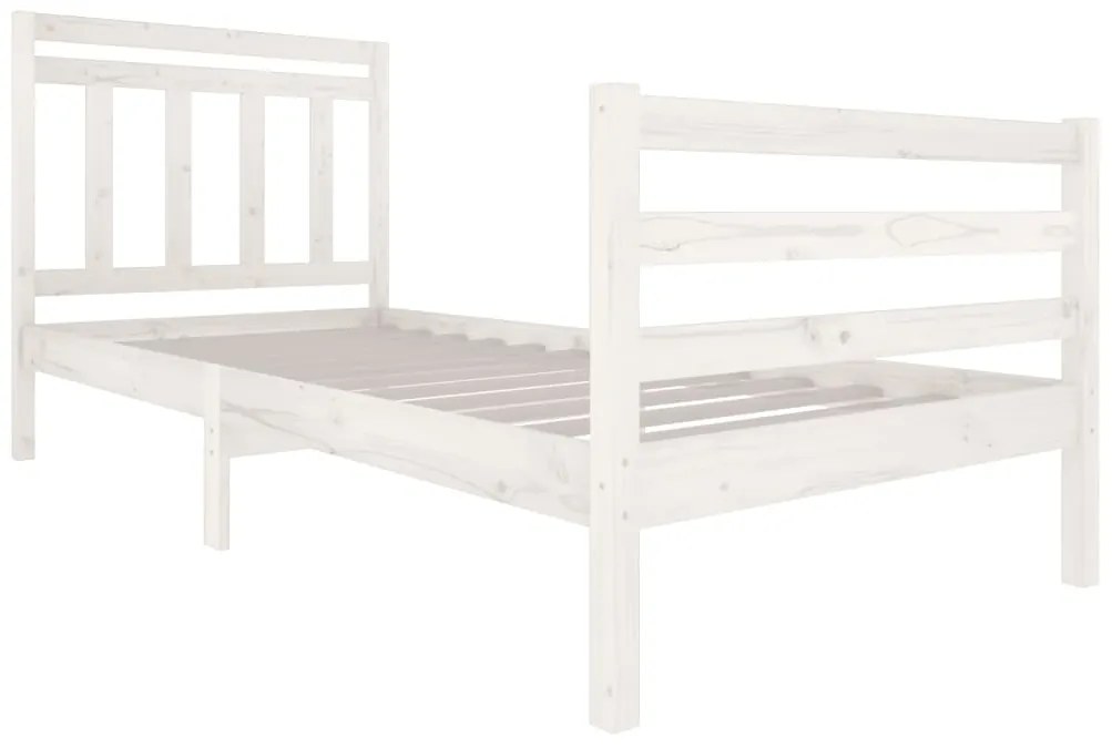 Estrutura de cama 90x200 cm madeira maciça branco