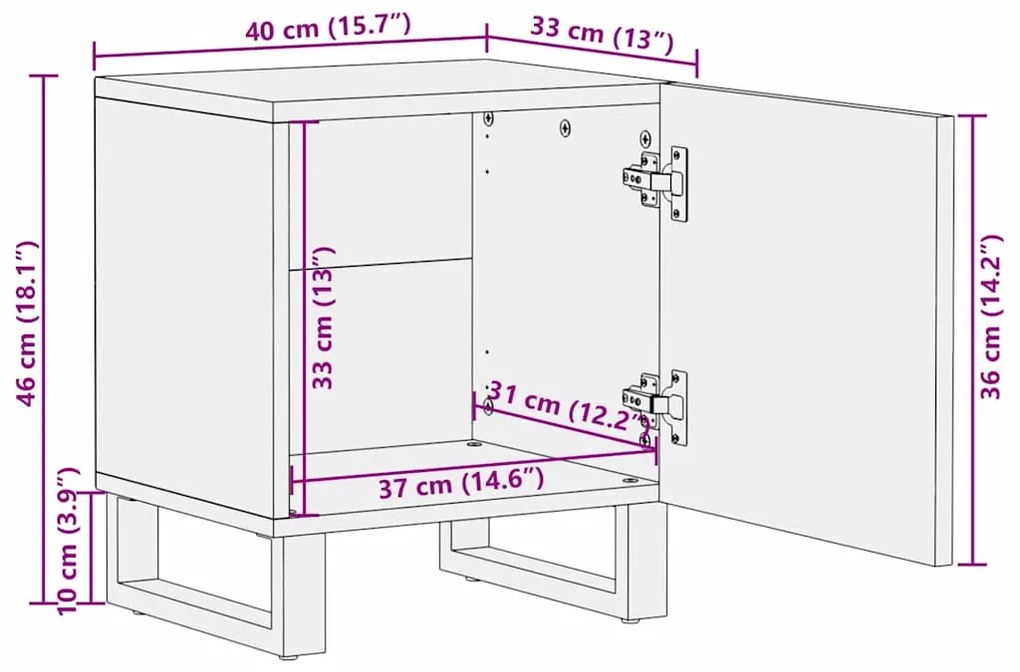 Mesas de cabeceira 2 pcs Natural 40 x 33.5 x 46 cm