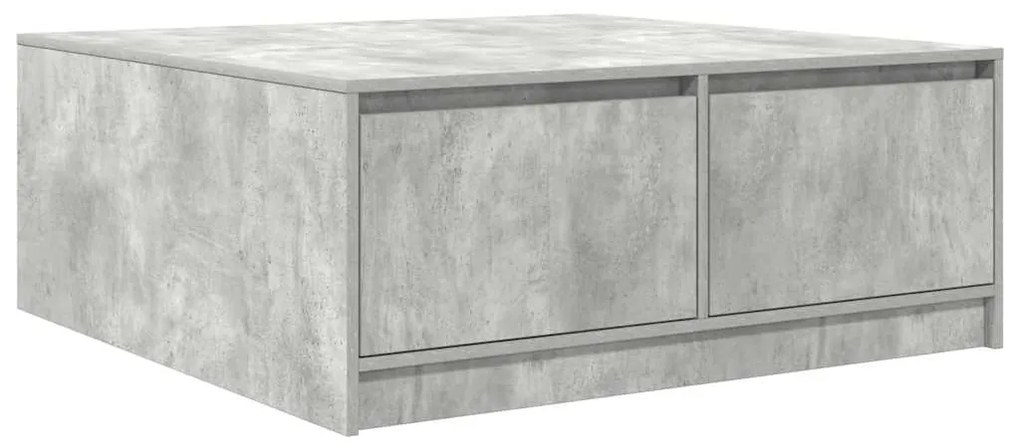 Mesa de centro com gavetas 100x100x40 cm cinzento-cimento