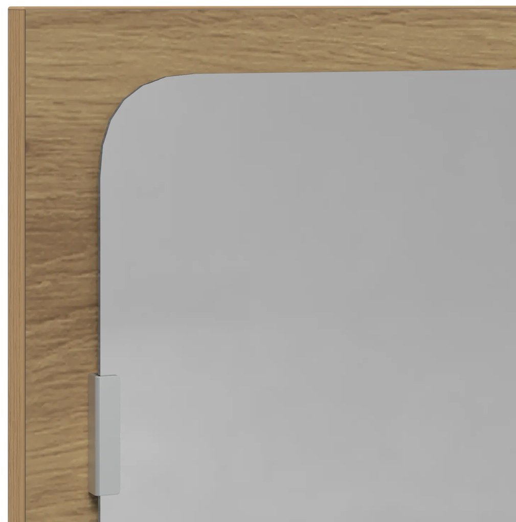 Espelho de casa de banho vidaXL Carvalho artesanal 90x10,5x37 cm Madei