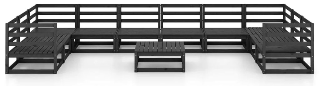 11 pcs conjunto lounge de jardim pinho maciço