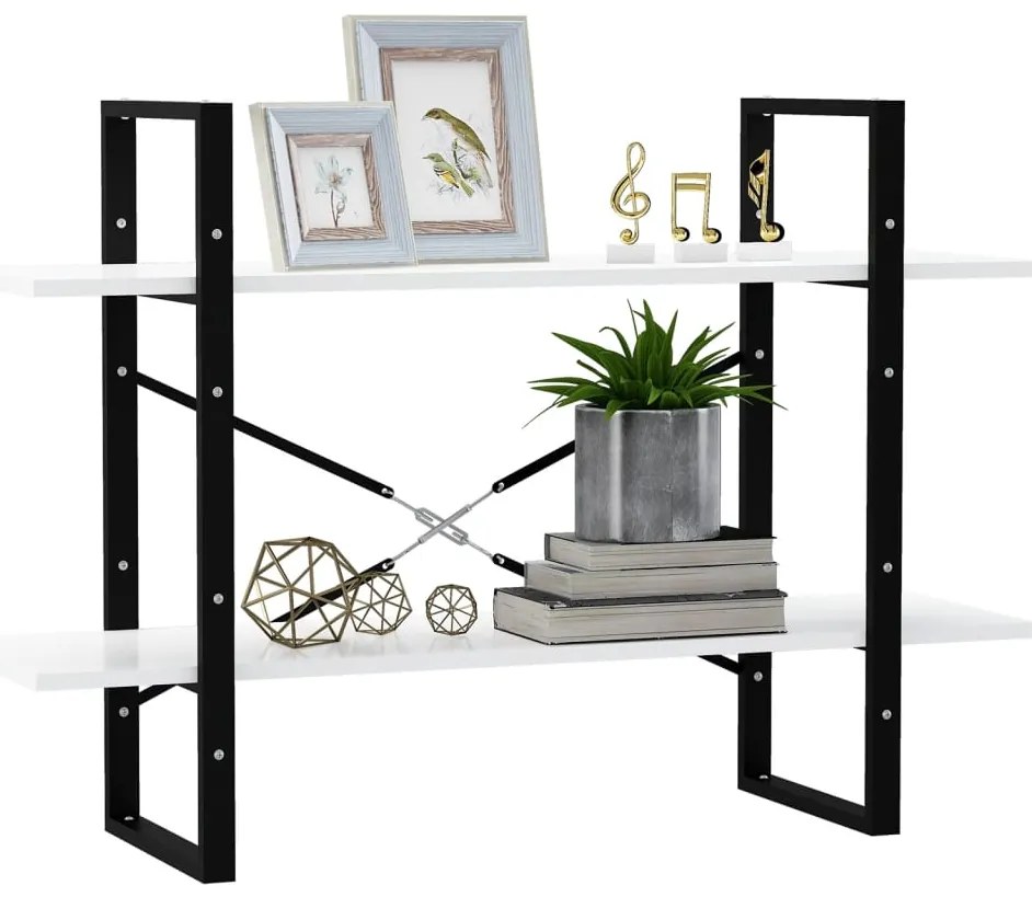 Estante com 2 prateleiras 100x30x70 cm derivados madeira branco