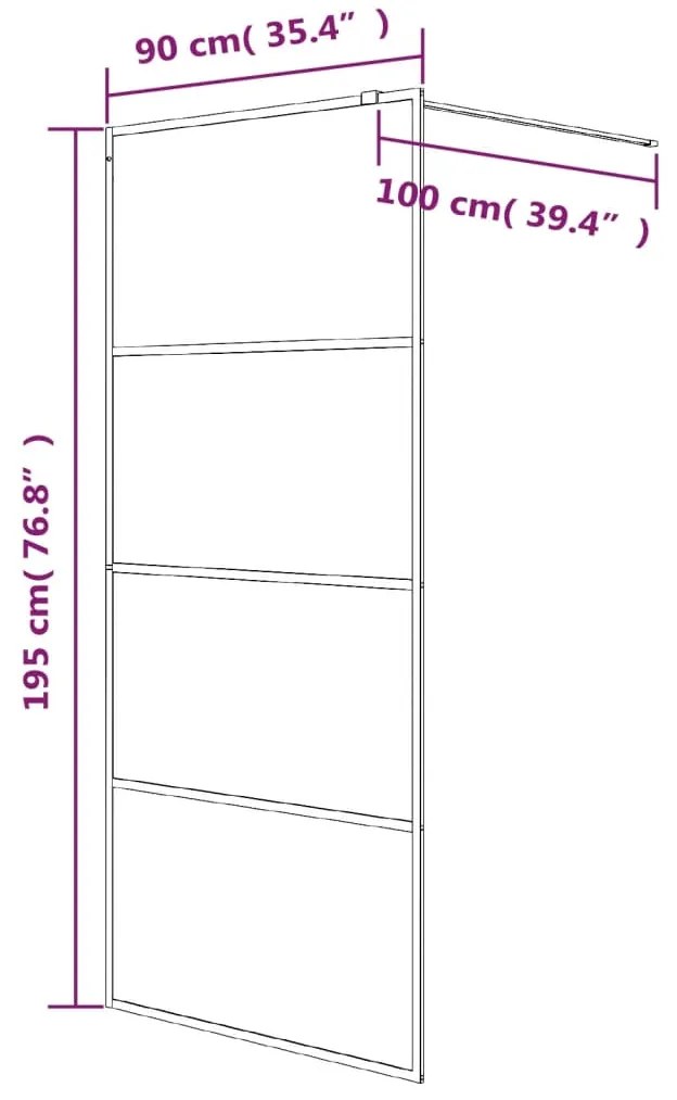 Divisória de chuveiro branco 90x195 cm vidro ESG transparente