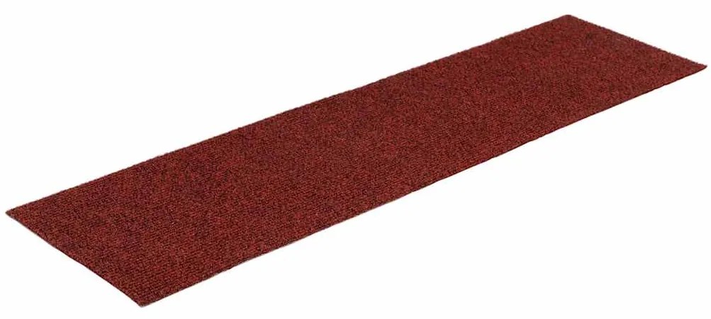 Tapetes de escada adesivos 30 pcs 76x20 cm retangular vermelho