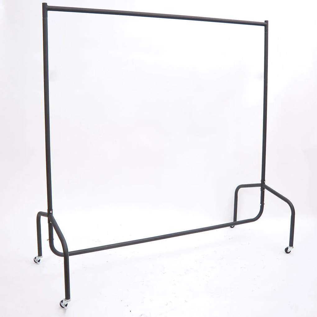 Suporte para cabide roupa 120x60x150 cm Tubo de ferro 4 rodas Homcom