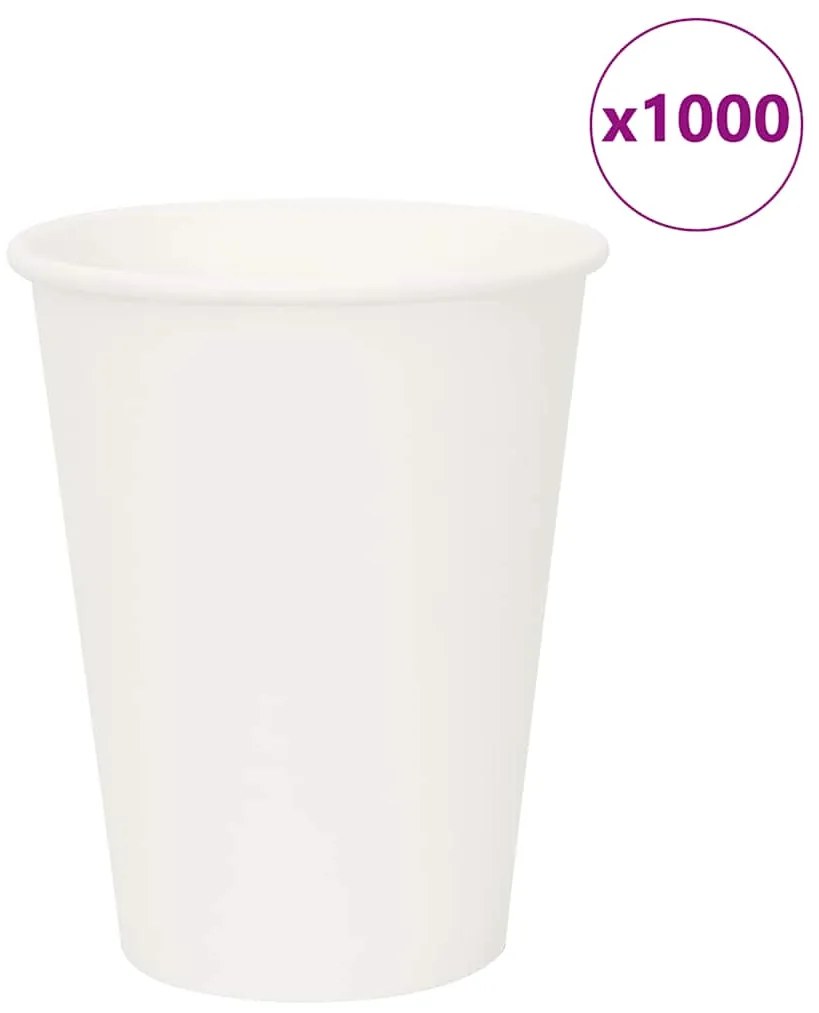 vidaXL Copos de café de papel 1000 pcs 12oz 300ml branco