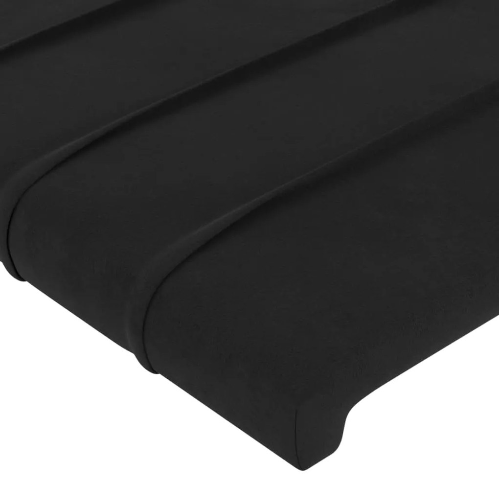 Estrutura de cama sem colchão 160x200 cm veludo preto