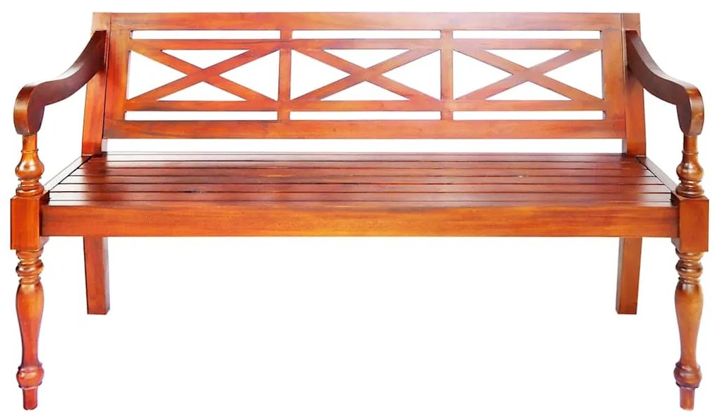Banco Batávia 123 cm madeira de mogno maciça castanho-escuro