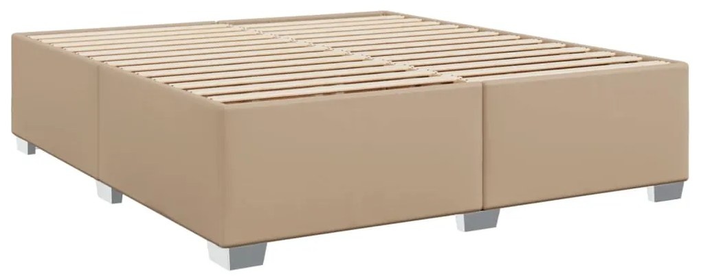 Cama com molas/colchão 200x200 cm couro artificial cappuccino
