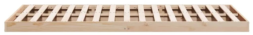 Estrutura de Cama de Chão vidaXL Branca 160x220 cm Madeira Sólida de P