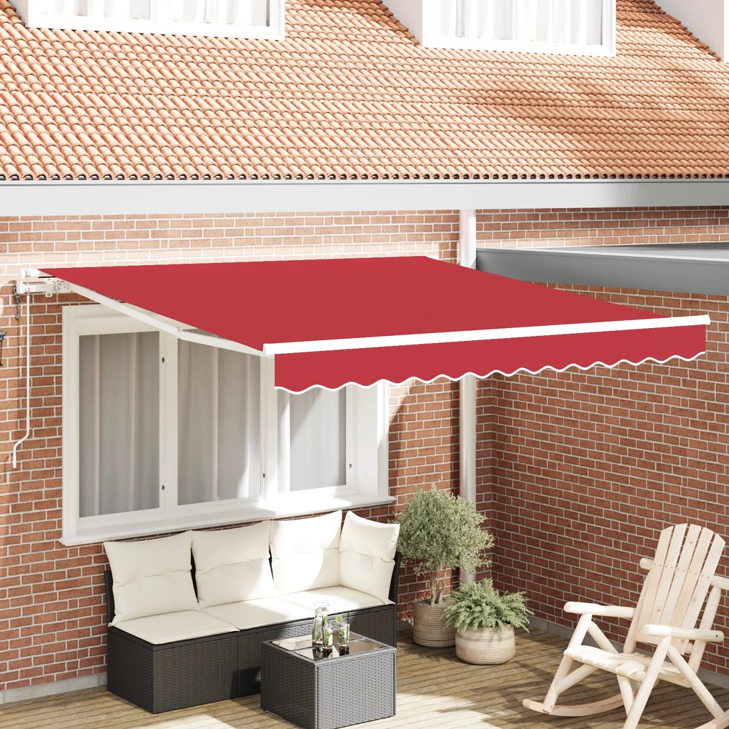vidaXL Toldo Retrátil Automático Vermelho 300x250 cm