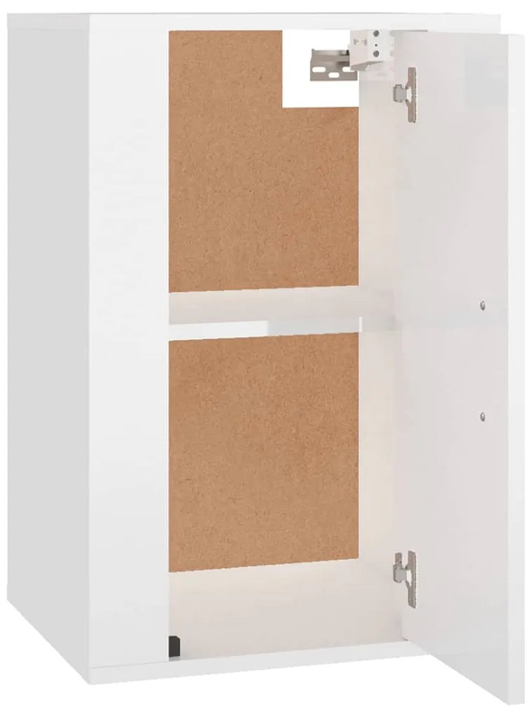 Móvel de TV de parede 40x34,5x60 cm branco brilhante
