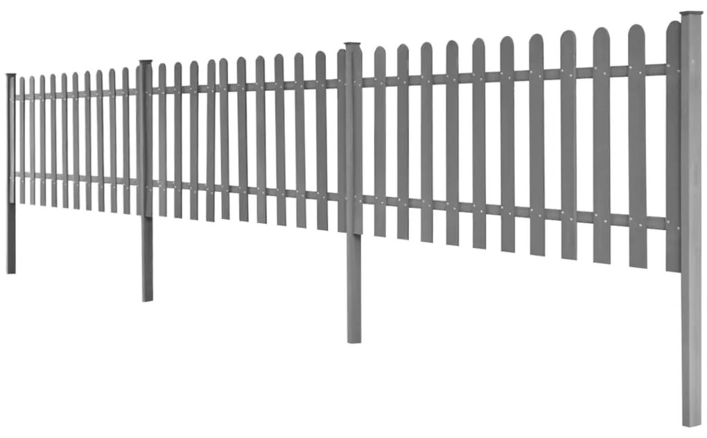 Cerca de estacas c/ postes 3 pcs 600x60 cm WPC