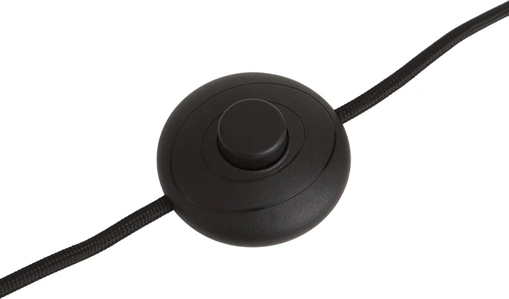 Candeeiro de pé Japandi castanho tecido teddy 2-luzes - Trompet