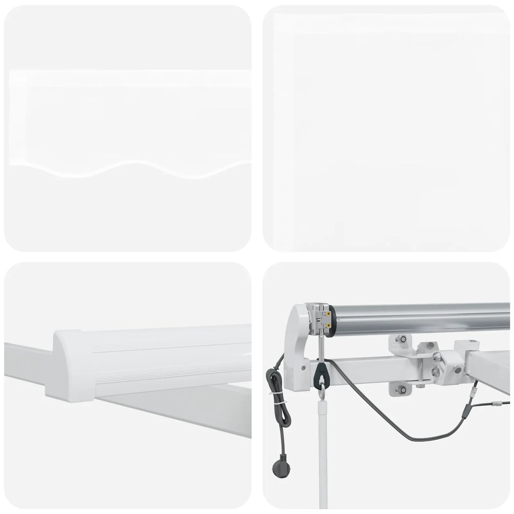 Toldo Retrátil Automático vidaXL com LED Branco 500x300 cm