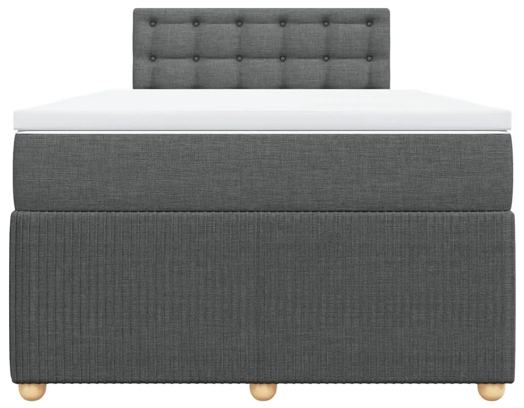 Cama boxspring com colchão 120x190 cm tecido cinzento-escuro