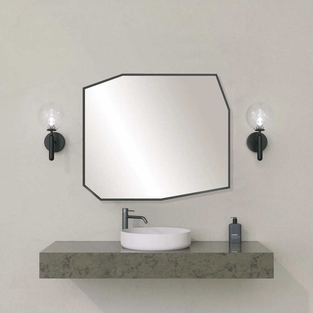Espelho Decorativo Quartz – Preto – 70cm x 60cm x 2cm