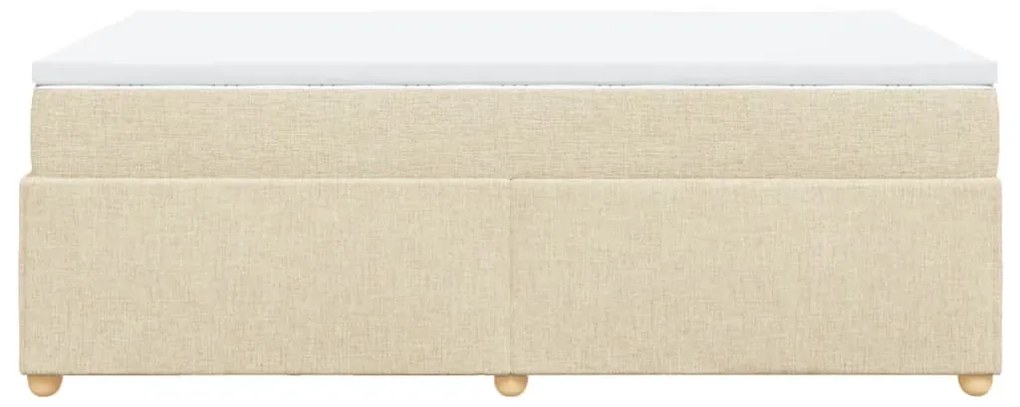 Cama boxspring com colchão 120x190 cm tecido cor creme