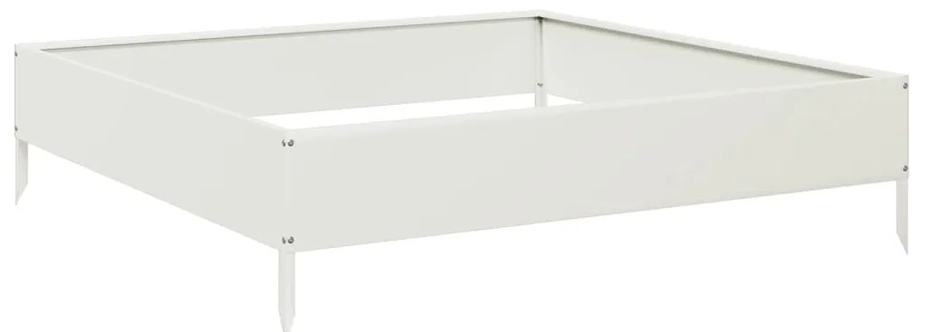 Canteiro elevado de jardim 100x100x26 cm aço branco