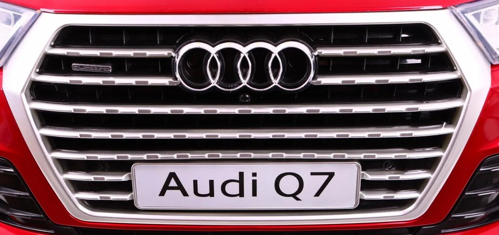 Carro elétrico para Crianças 12V Audi Q7 2 4G New Rodas de EVA, Banco de couro Vermelho