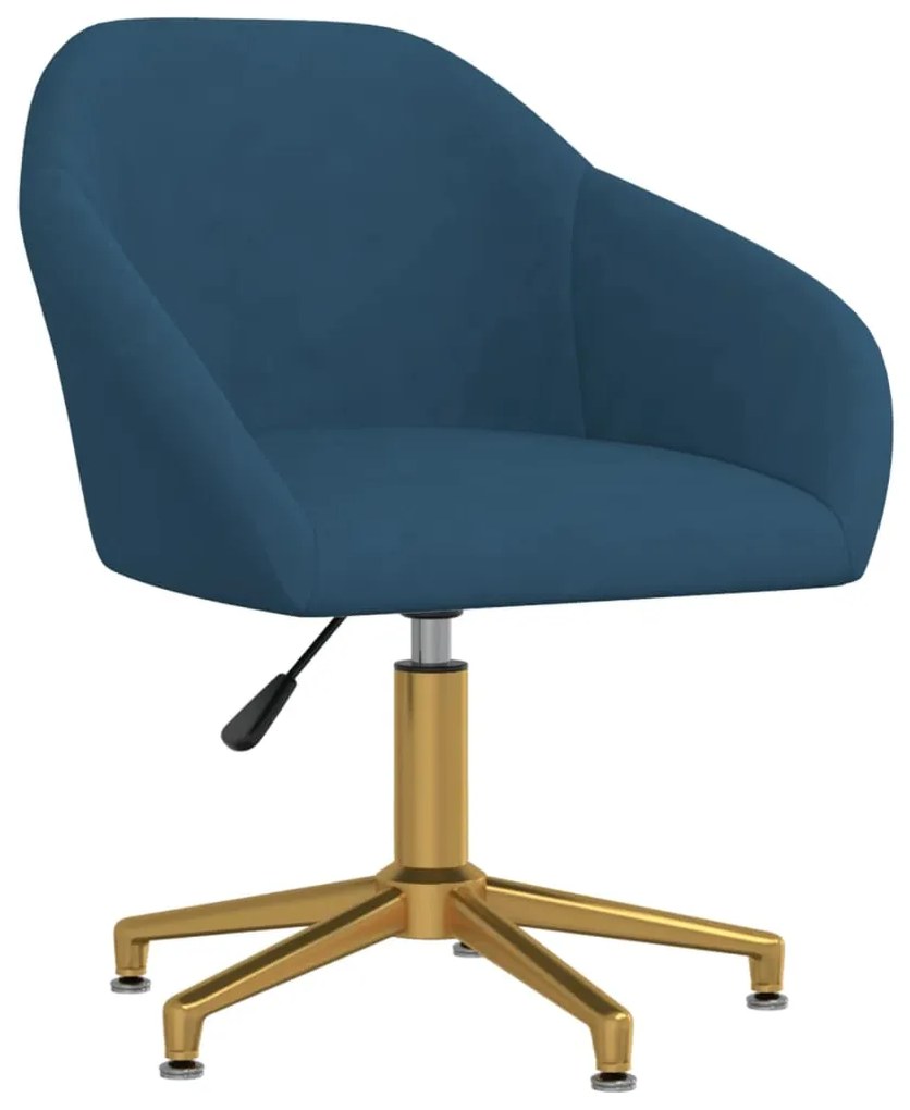 vidaXL Cadeira de escritório giratória veludo azul